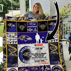 Baltimore Ravens  Personalized Name Quilt Blanket and Home Decor