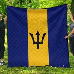 Barbados Flag Premium Quilt A6  Quilt and Home Decor