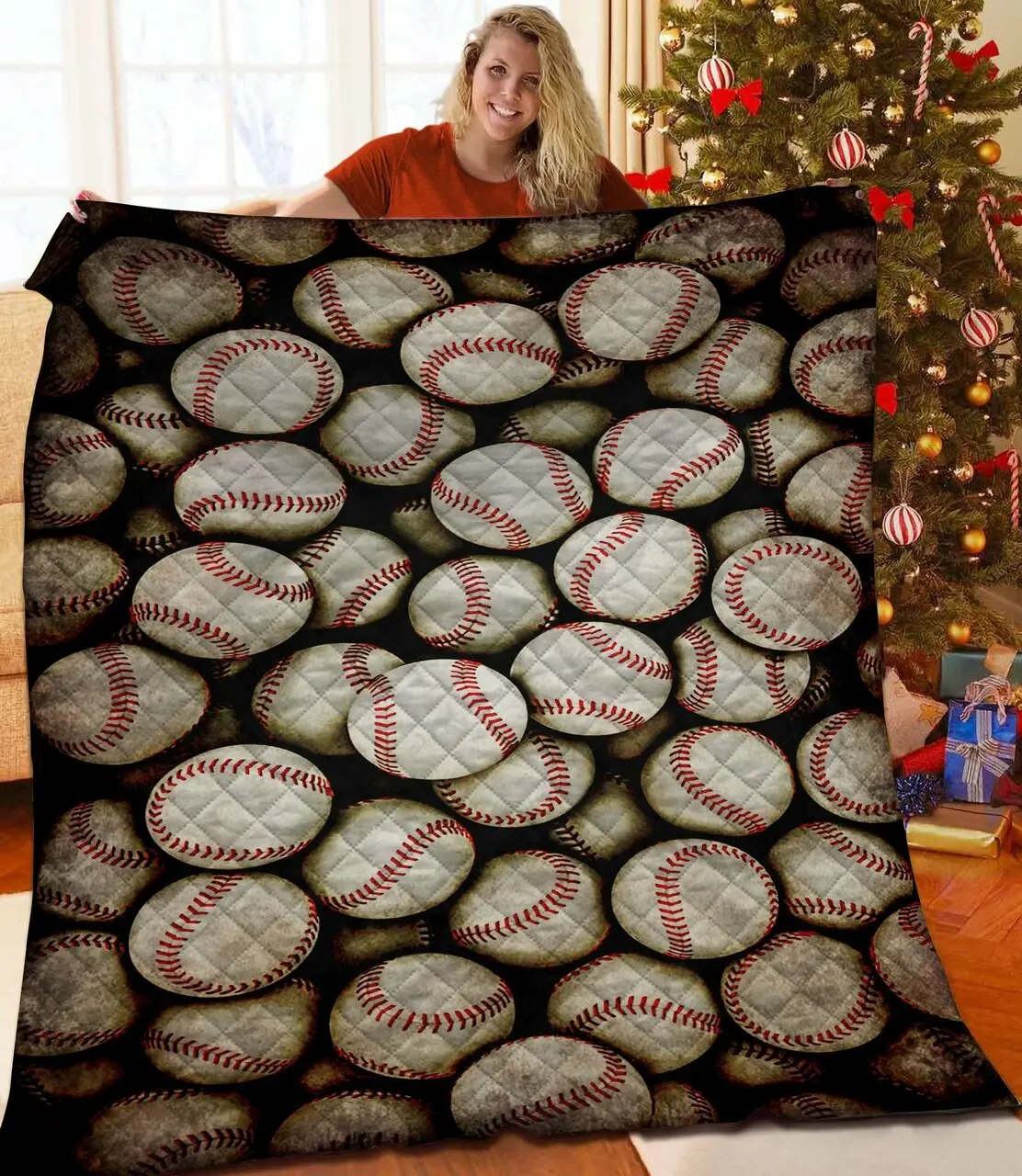 Basebal Jfj Quilt Qh and Home Decor