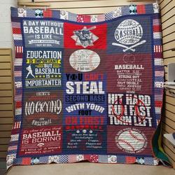 Baseball Quote Quilt Blanket  Quilt and Home Decor