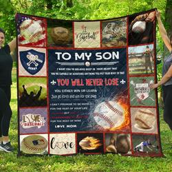 Baseball Son Love Mom Quilt  Quilt and Home Decor