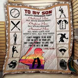 Baseball To My Son Cl2100051Mdq Quilt Blanket and Home Decor
