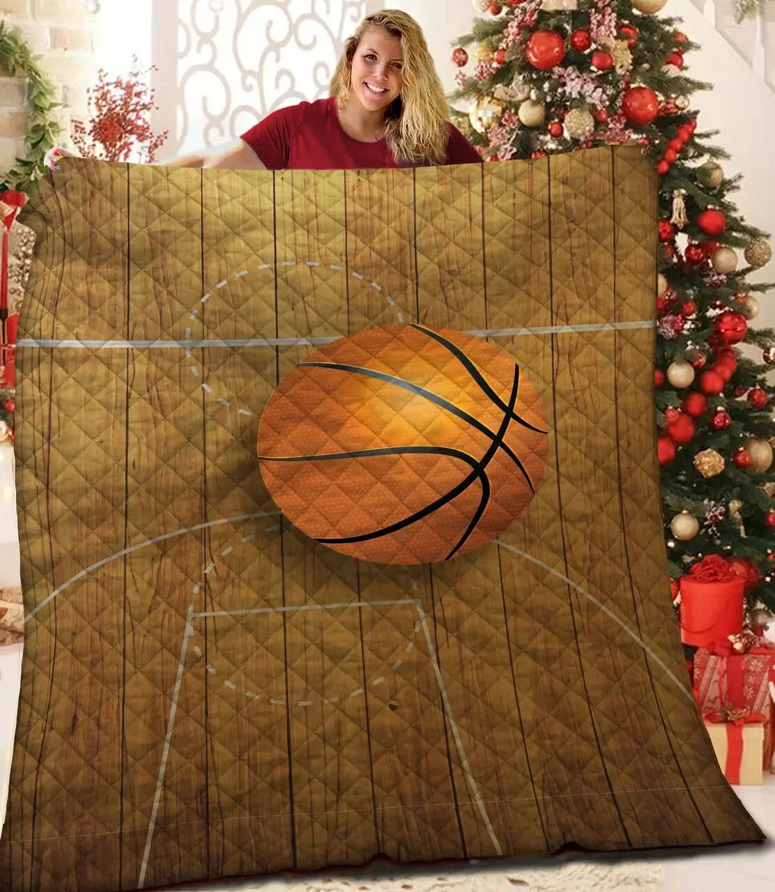 Basketball Jfj Quilt Iz and Home Decor
