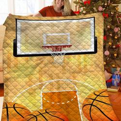 Basketball Jfj Quilt Uh and Home Decor