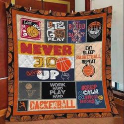 Basketball Keep Calm And Shoot Hoops Quilt Blanket Great Customized Blanket Gifts For Birthday Christmas Thanksgiving and Home Decor