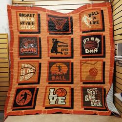 Basketball Never Stops Quilt Blanket Great Customized Blanket Gifts For Birthday Christmas Thanksgiving and Home Decor