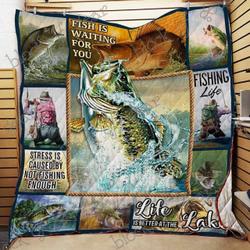 Bass Fishing Hur Quilt wc and Home Decor