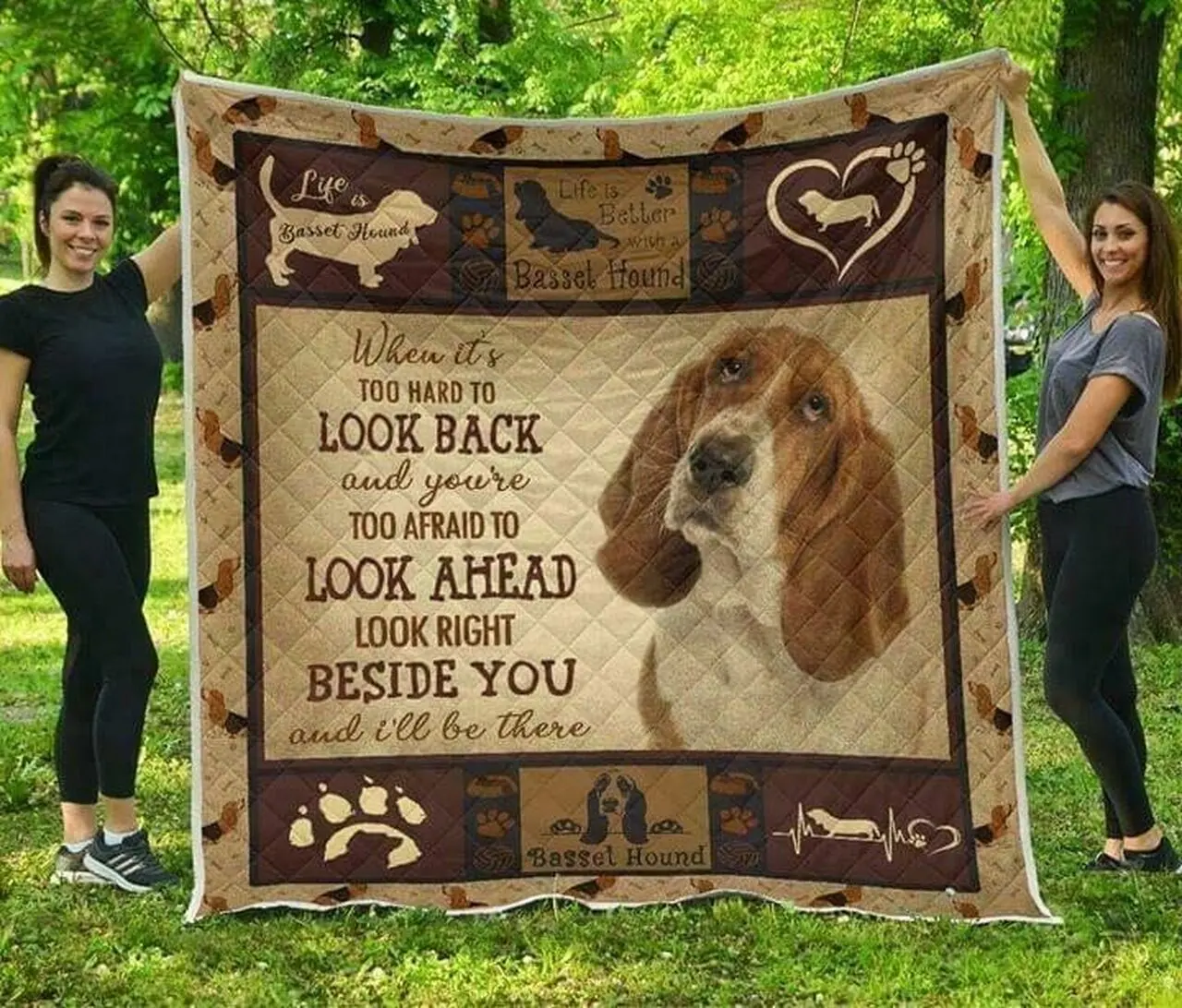 Basset Hound Hur Quilt Cysijt and Home Decor