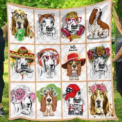 Basset Hound Ng170701B Tbg Quilt Blanket and Home Decor