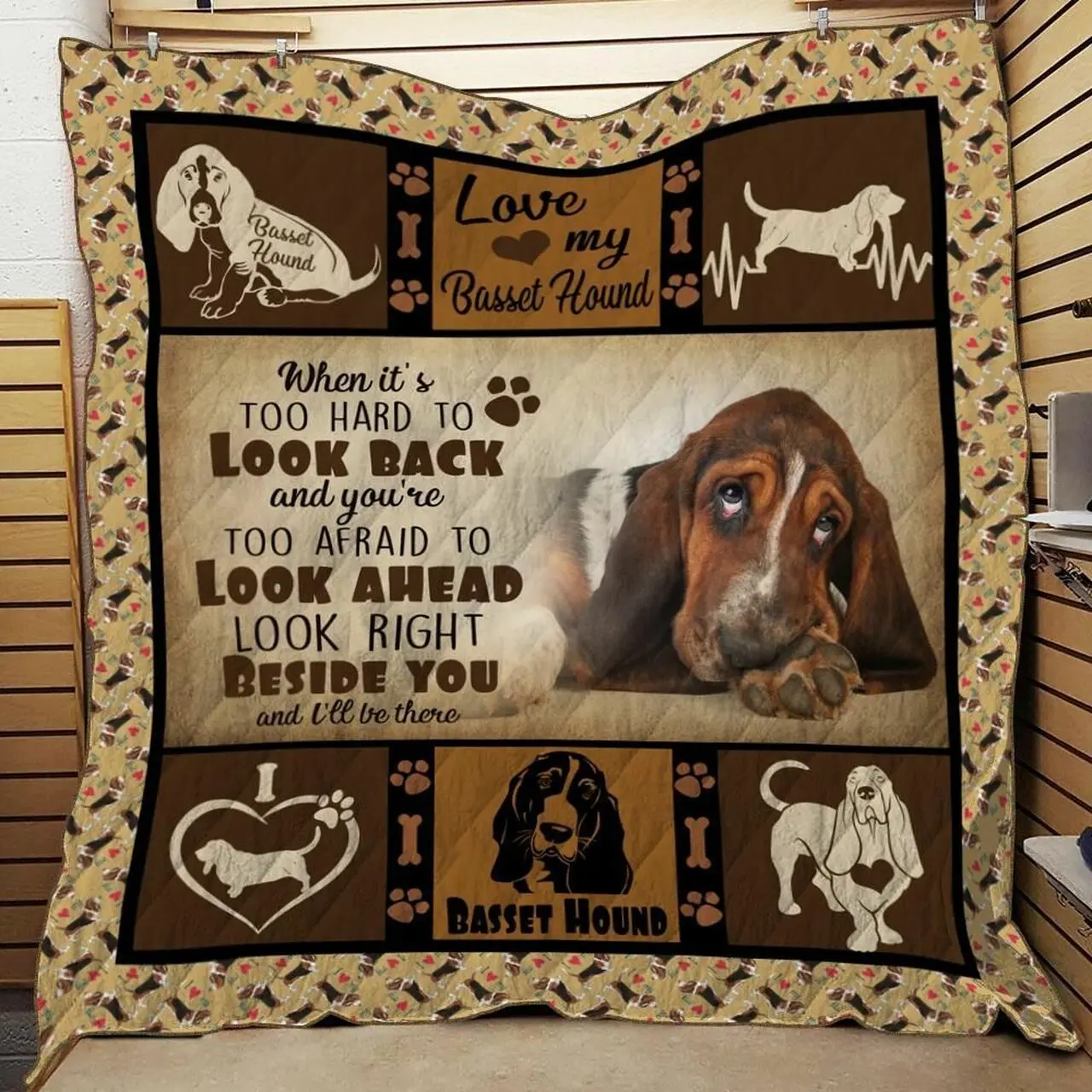 Basset Hound Planket Jfj Quilt Yq and Home Decor