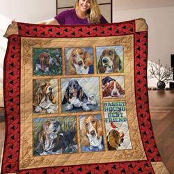 Basset Hound Quilt Blanket C9B040317NA and Home Decor