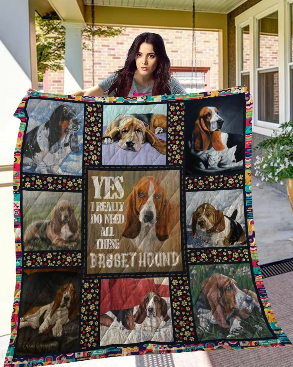 Basset Hound Quilt Blanket and Home Decor