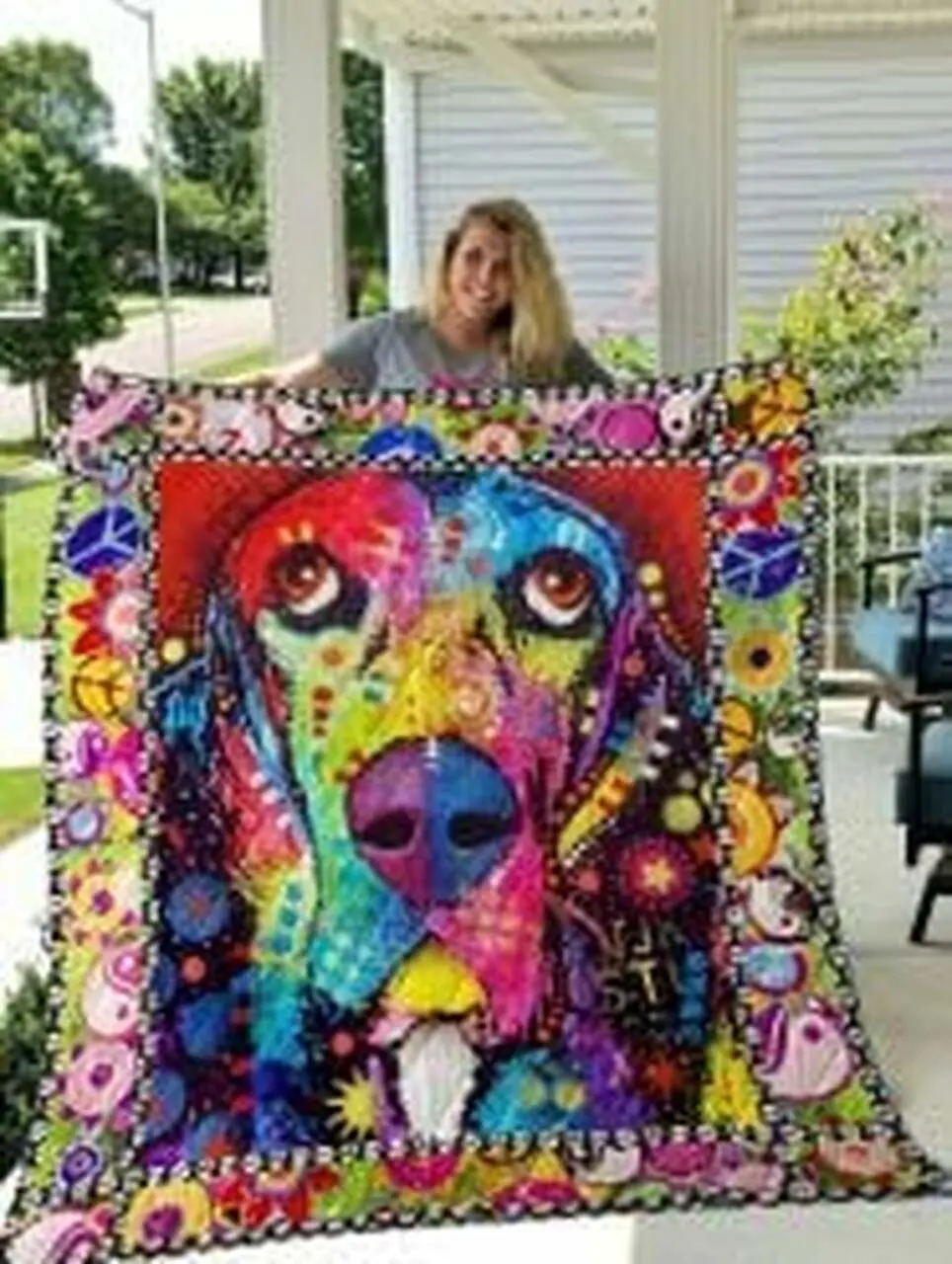 Basset Hound Quilt Blanket Luk04D Dhc0301836Dd and Home Decor