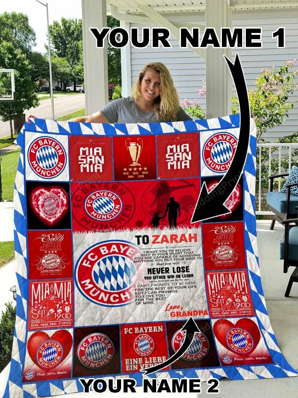 Bayern Munich Personalized Name Quilt Blanket and Home Decor
