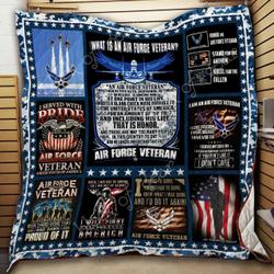 Bc - Air Force Veteran Quilt Blanket and Home Decor