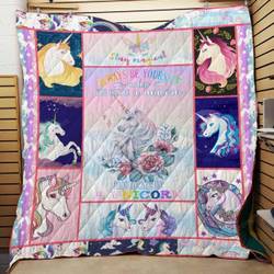 Bc  Always Be Unicorn Quilt Blanket and Home Decor