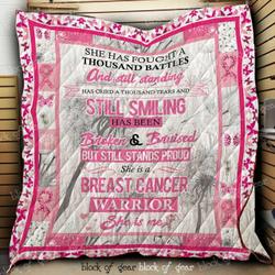 Bc Breast Cancer Warrior Quilt Blanket Kc1507 and Home Decor