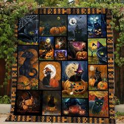 Bc Cats Haloween Quilt Blanket and Home Decor