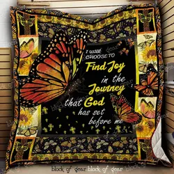 Bc Find God In A Butterfly Quilt Blanket and Home Decor