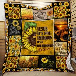 Bc Find God In A Sunflower Quilt Blanket and Home Decor