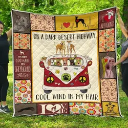 Bc Greyhound Dog Quilt Blanket and Home Decor