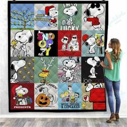Bc Snoopy Christmas Snoopy Lover Quilt Blanket and Home Decor