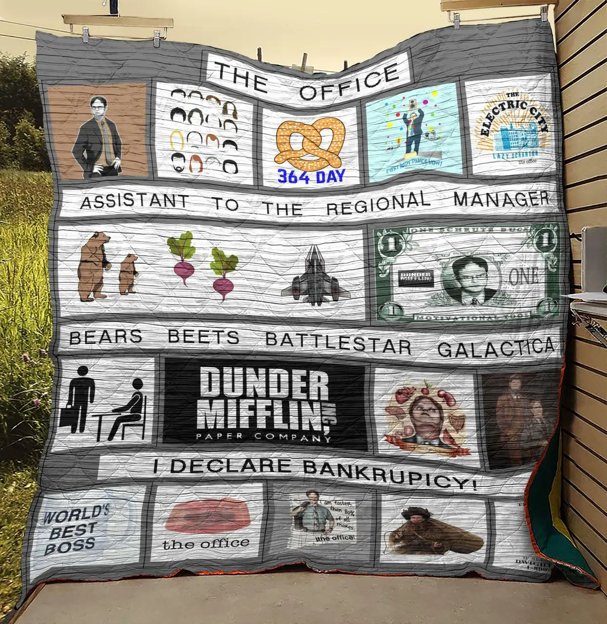 Bc- The Office Dunder Mifflin Paper Company Quilt Blanket and Home Decor