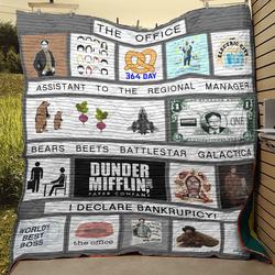 Bc- The Office  Dunder Mifflin Paper Company Quilt Blanket and Home Decor