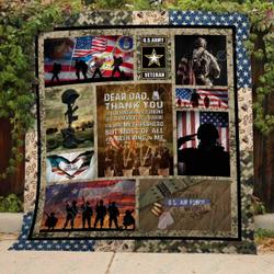 Bc Veteran Dad Quilt Blanket 01 and Home Decor