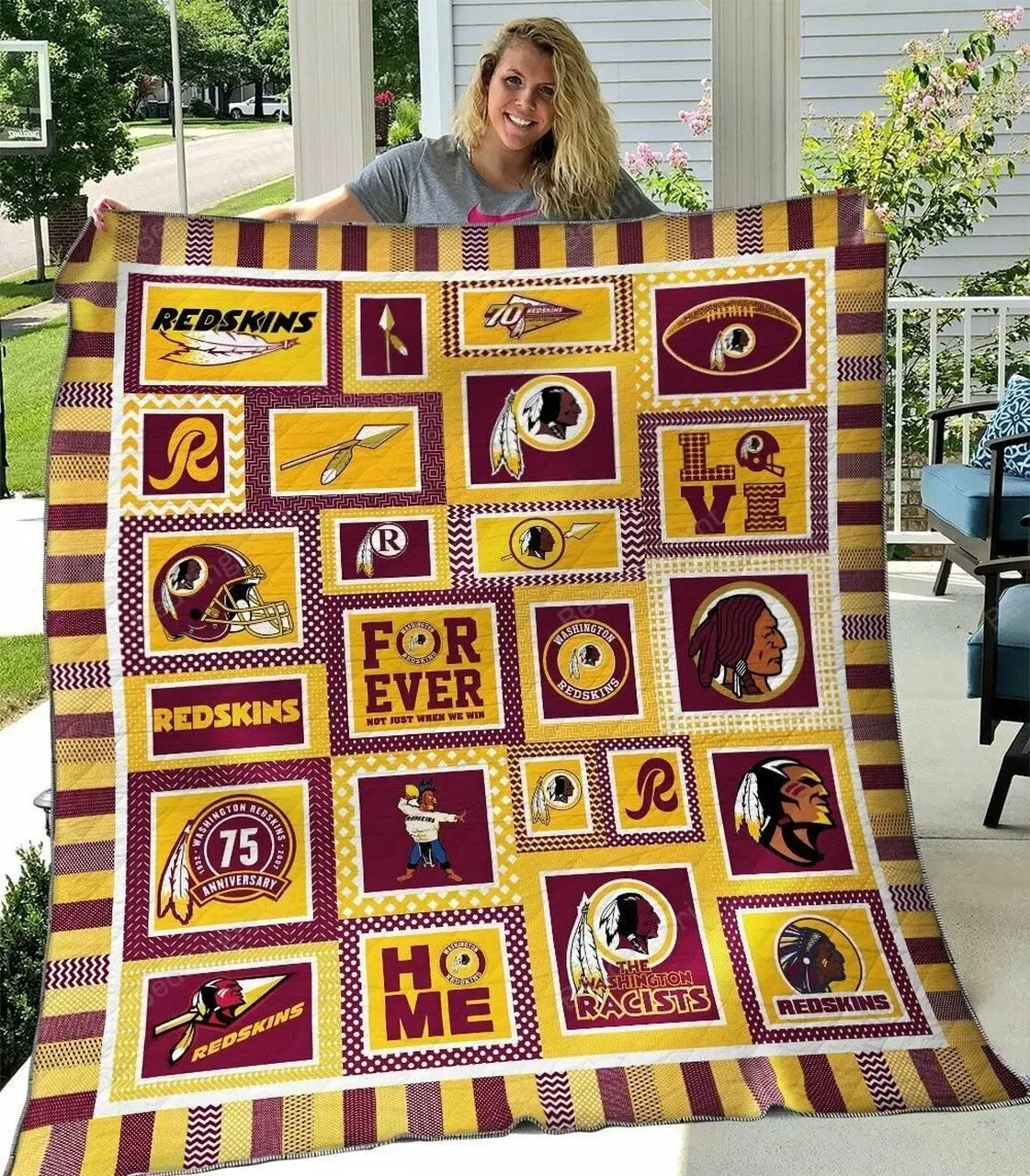 Bc Washington Redskins Quilt Blanket Ver 03 and Home Decor