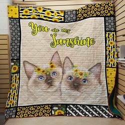 Bc  You Are My Sunshine Cat Quilt Blanket and Home Decor