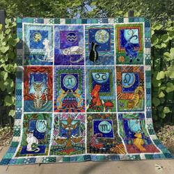 Bc Zodiac Cat Quilt Blanket and Home Decor