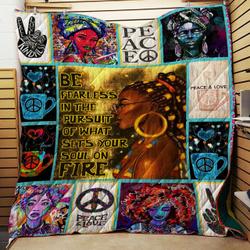 Be Fearless In The Pursuit Of What Sets Your Soul On Fire Black Girl Quilt Quilt Blanket Dhc150120804Td and Home Decor