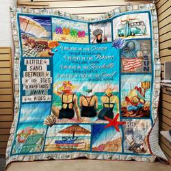 Beach I Believe In The Ocean Curing All The Bad Moods Quilt Blanket Great Customized Blanket Gifts For Birthday Christmas Thanksgiving and Home Decor