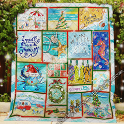Beach Life Christmas Quilt Blanket Tn141111 and Home Decor