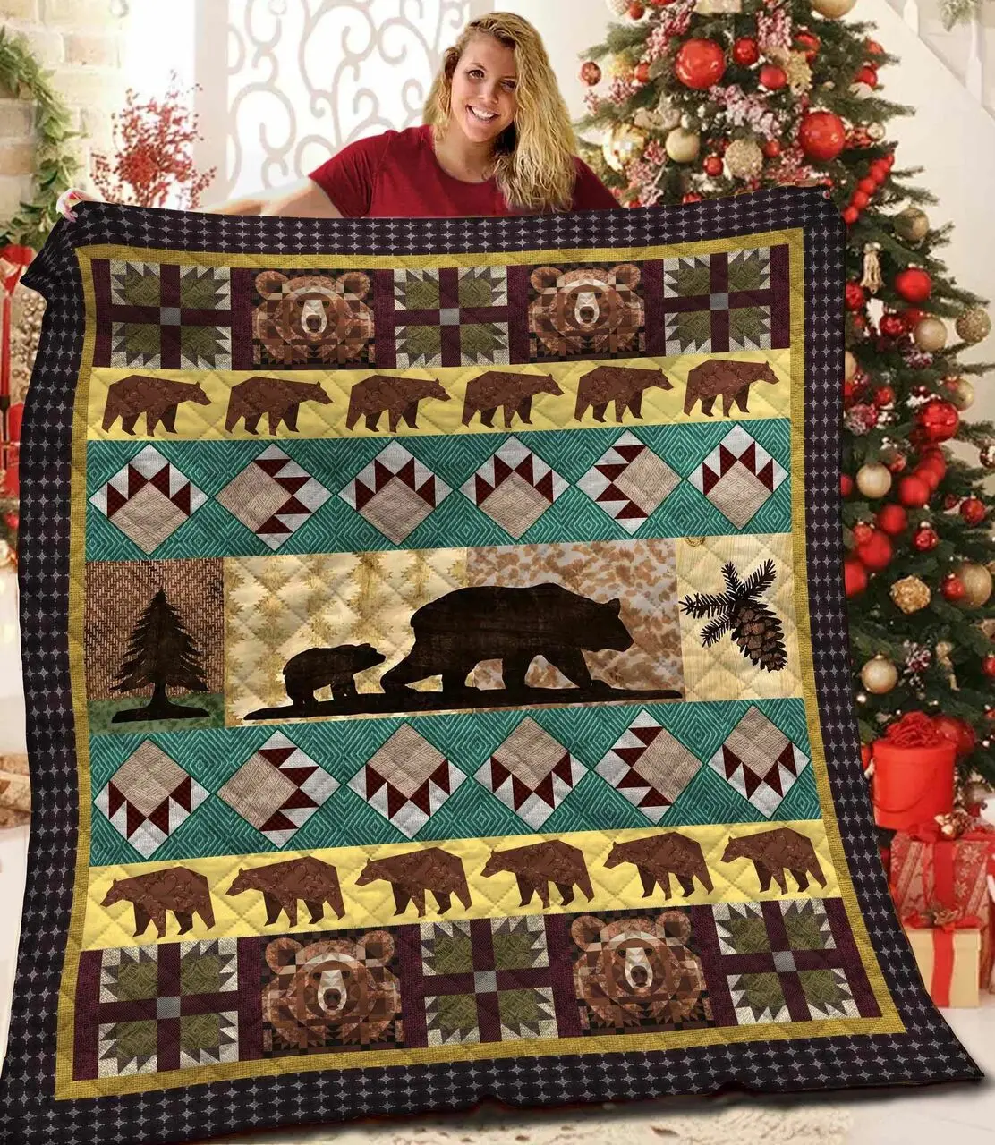 Bear Jfj Quilt Pi and Home Decor