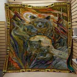 Bear Quilt V7  and Home Decor