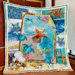 Beautiful Beach Relax Quilt Blanket and Home Decor