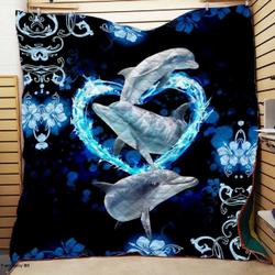 Beautiful Dolphins Lover Quilt and Home Decor