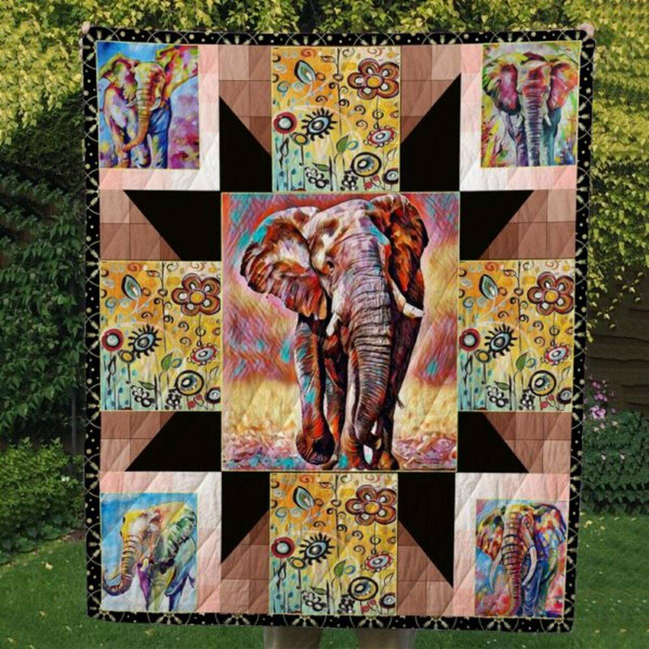 Beautiful Elephant Quilt Blanket Ver 2 and Home Decor