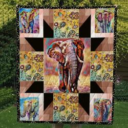Beautiful Elephant Quilt Blanket Ver 2 and Home Decor