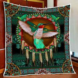 Beautiful Hummingbird V1 Quilt Blanket and Home Decor