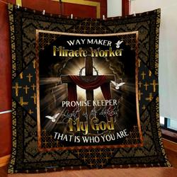 Beautiful Jesus Cross Quilt Blanket and Home Decor