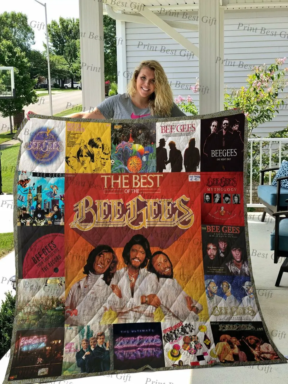 Bee Gees Albums Cover Poster Quilt Blanket and Home Decor