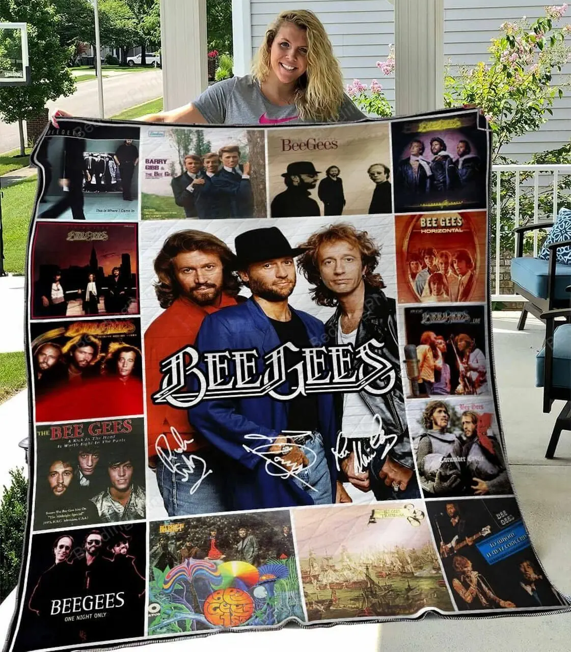 Bee Gees Band Quilt Blanket and Home Decor