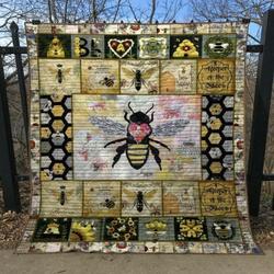 Bee Happy Quilt Blanket Yct8  Quilt and Home Decor
