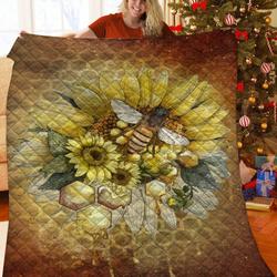 Bee Sunflower Jfj Quilt Mu and Home Decor