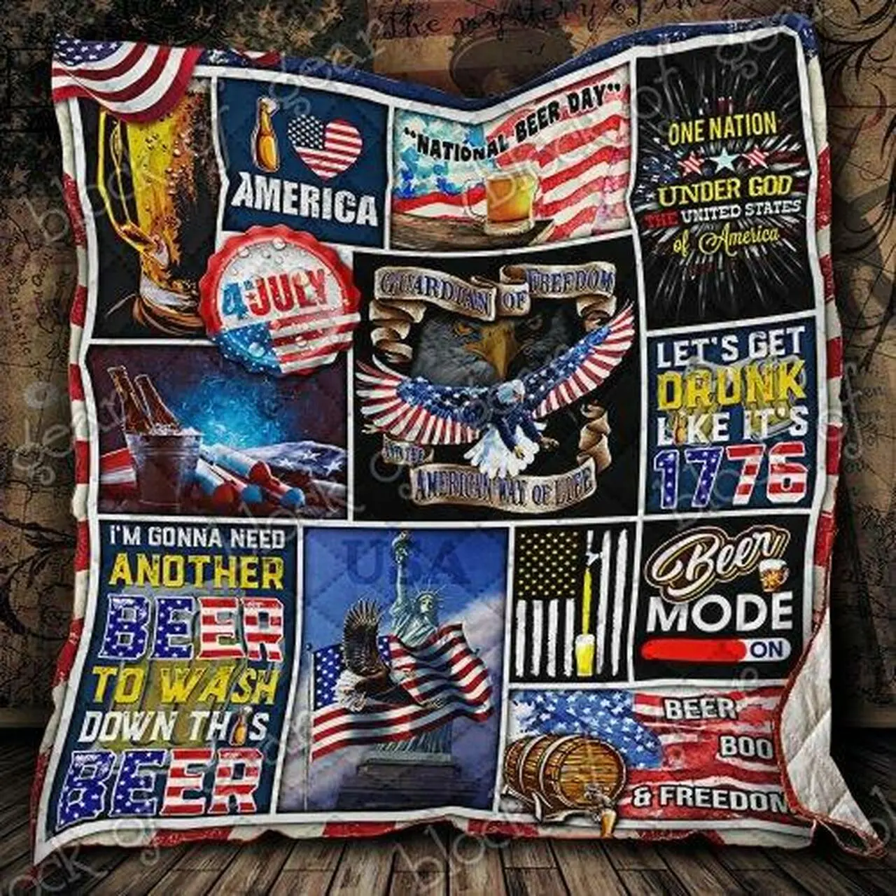 Beer Freedom Quilt Pn557 Quilt and Home Decor