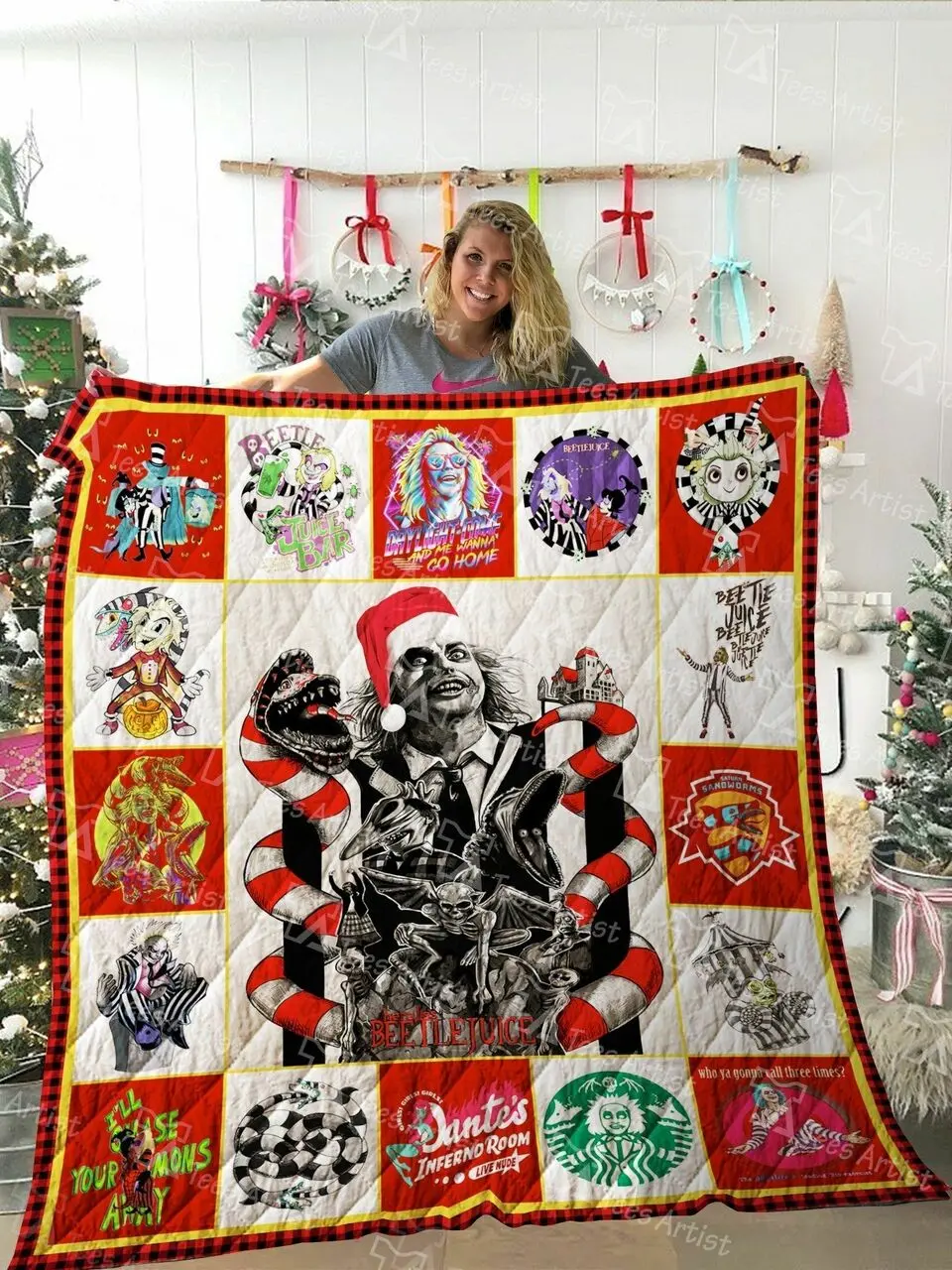 Beetlejuice Quilt Blanket 02205 and Home Decor