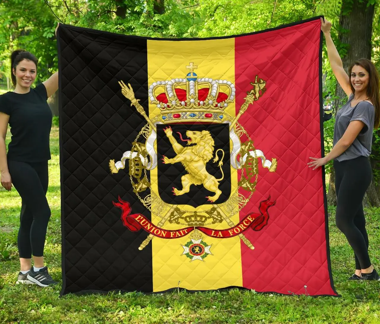 Belgium Flag Premium Quilt A6 Quilt and Home Decor